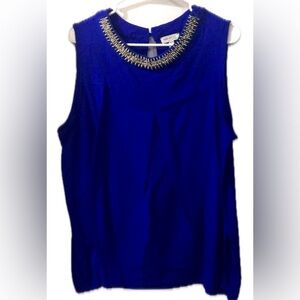Faith and Joy Sleeveless Royal Blue Blouse